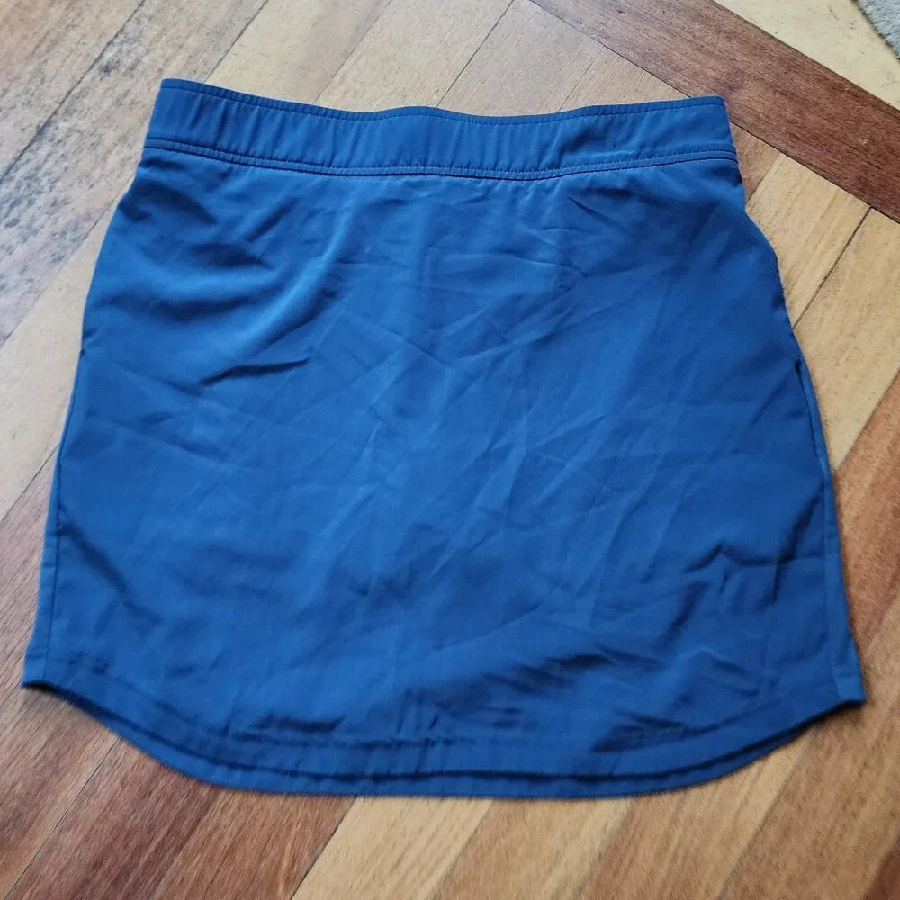 Eddie Bauer Navy Elastic Waist Tennis Skirt With Front Pockets Size Large